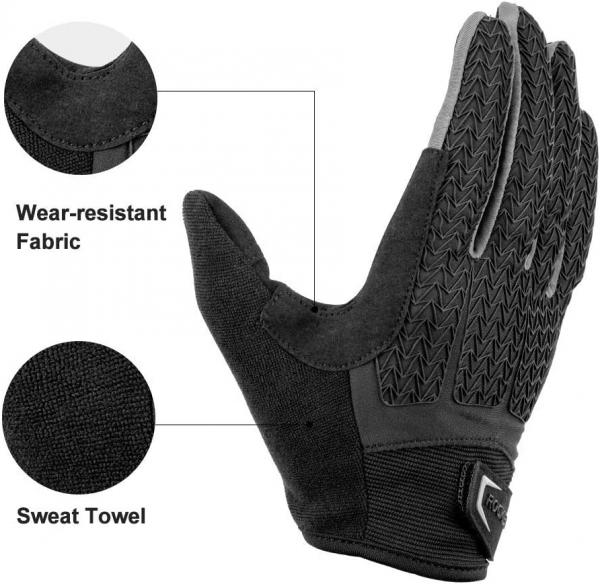 ROCKBROS | Fahrradhandschuhe – Vollfinger Handschuhe für Männer und Frauen, Frühling/Herbst, für MTB, Rennrad, Motorrad, Touchscreen – Outdoor Sports